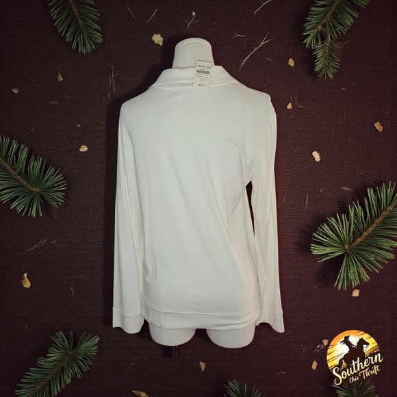 Coldwater Creek Cream Pullover Hoodie - Picture 3 of 6